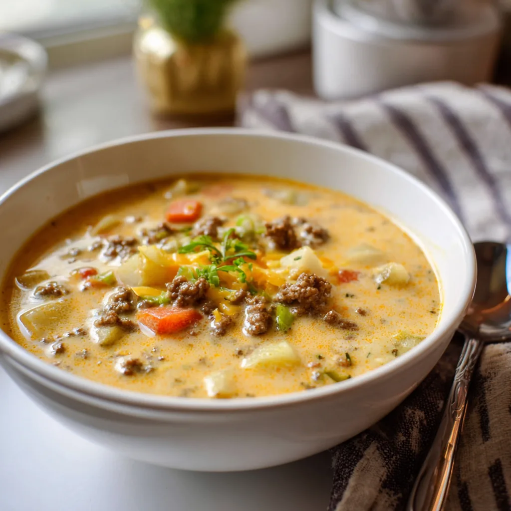 Homemade Cheeseburger Soup Recipe