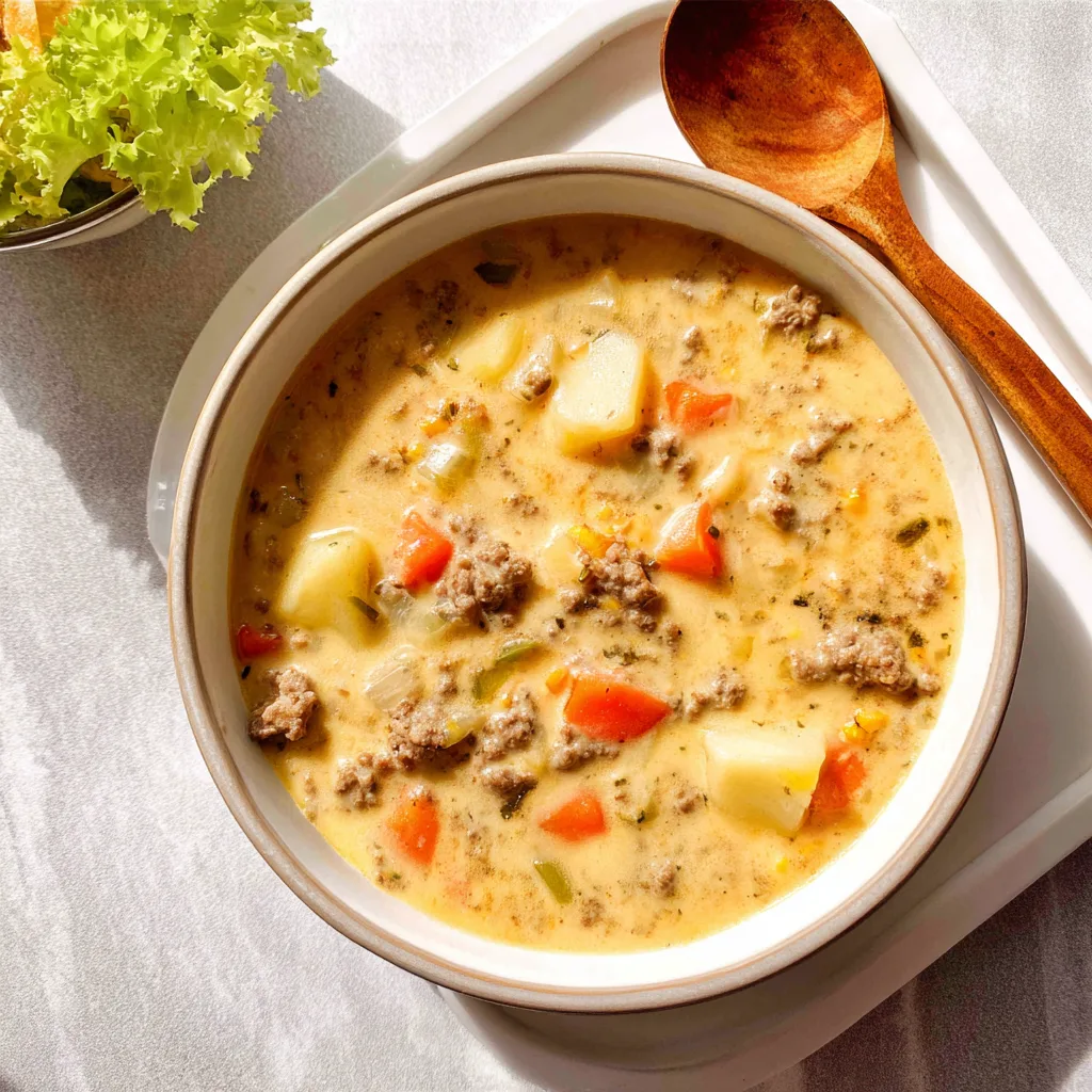 Easy Cheeseburger Soup Recipe