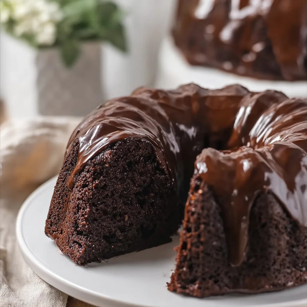 Chocolate Bundt Cake with Ganache Glaze