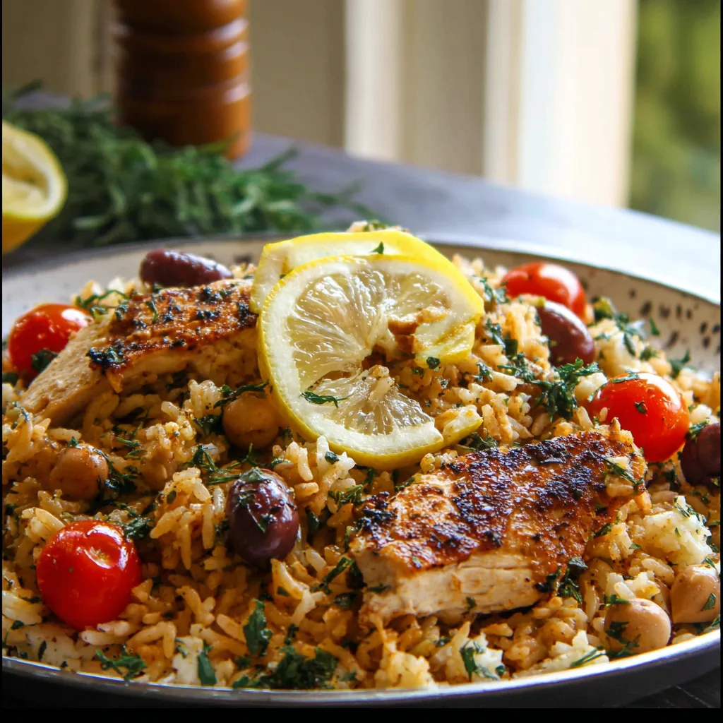 Greek Chicken and Lemon Rice