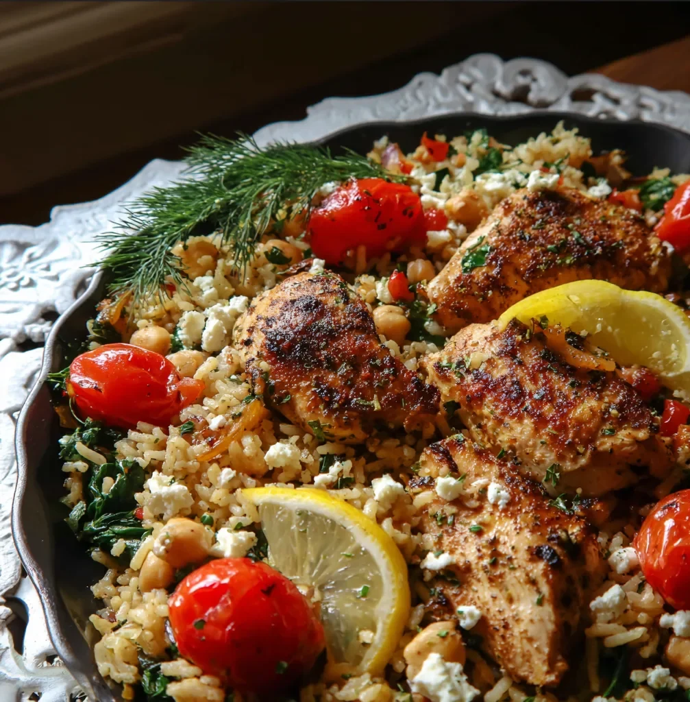 Greek Chicken and Lemon Rice