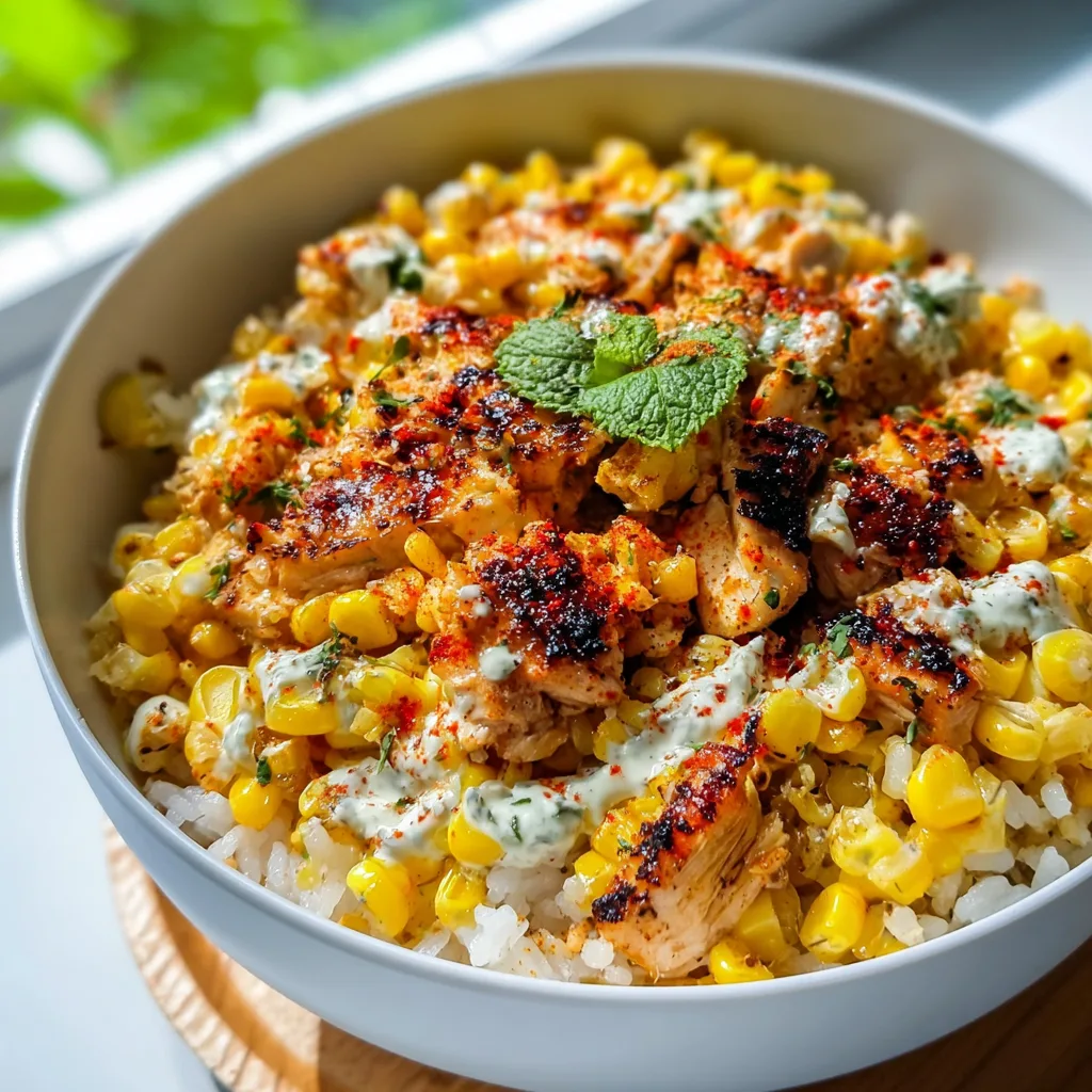 Street Corn Chicken Rice Bowl