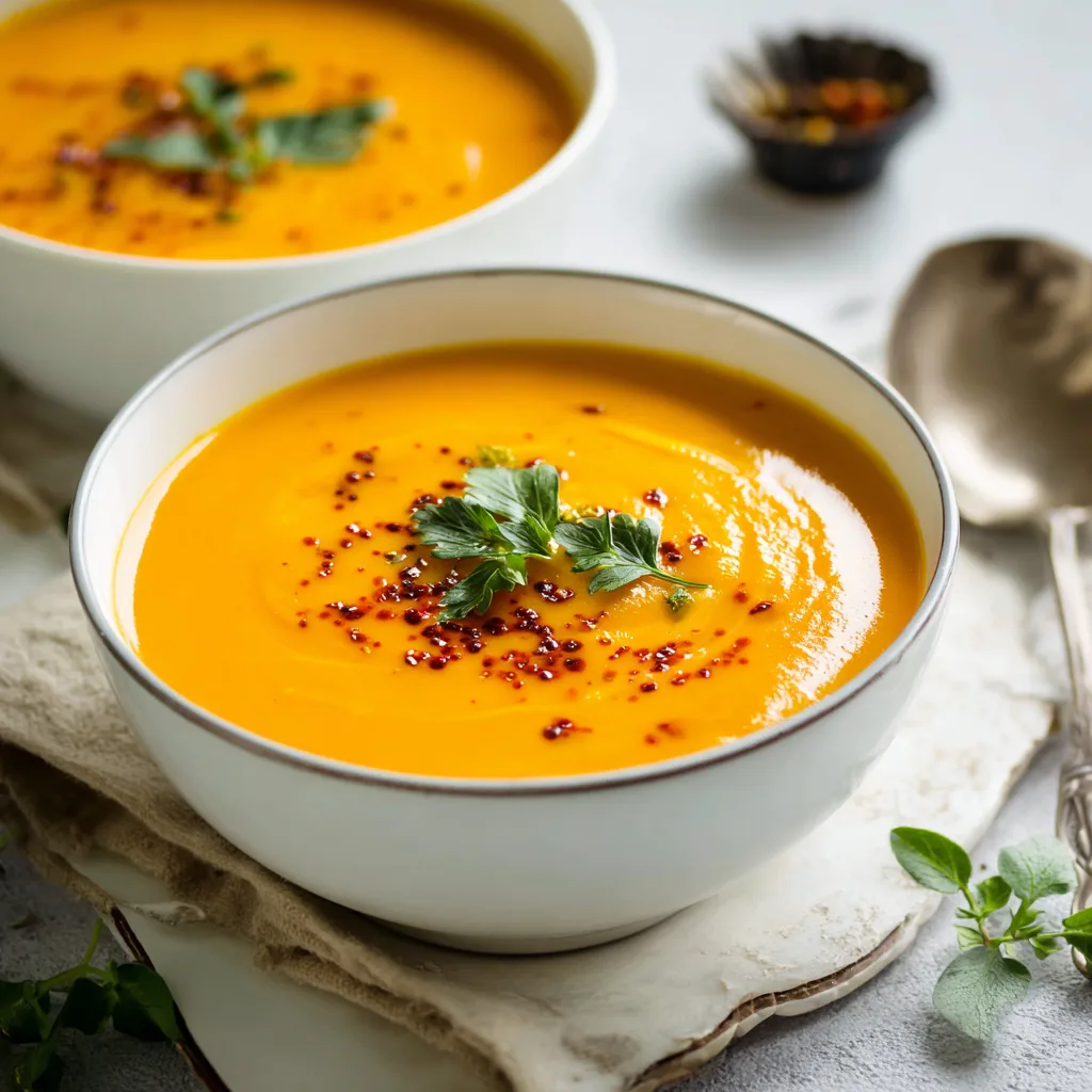 Spicy Butternut Squash Sweet Potato Soup