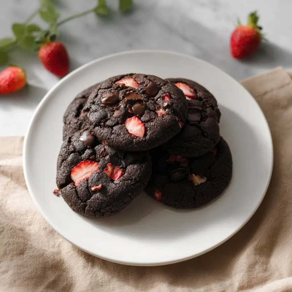 Chocolate Strawberry Chunk Cookies