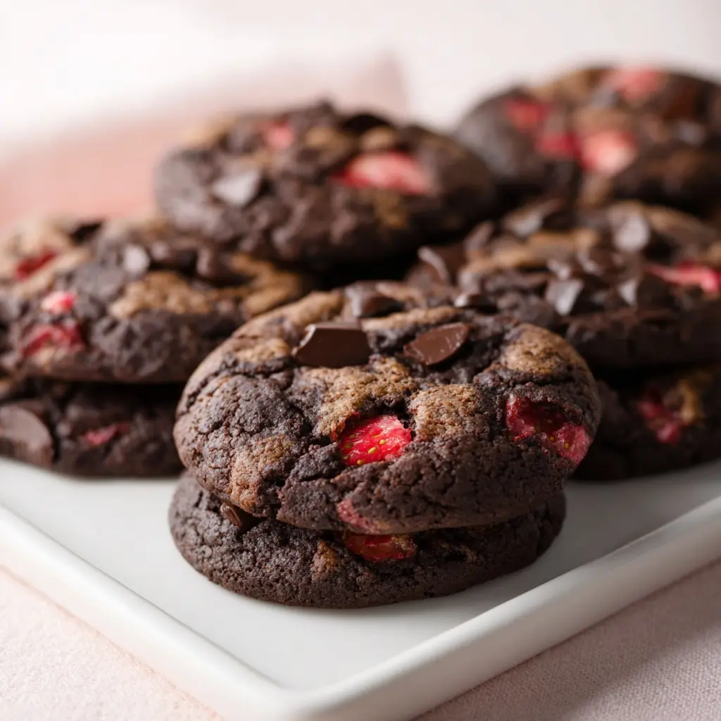 Chocolate Strawberry Chunk Cookies