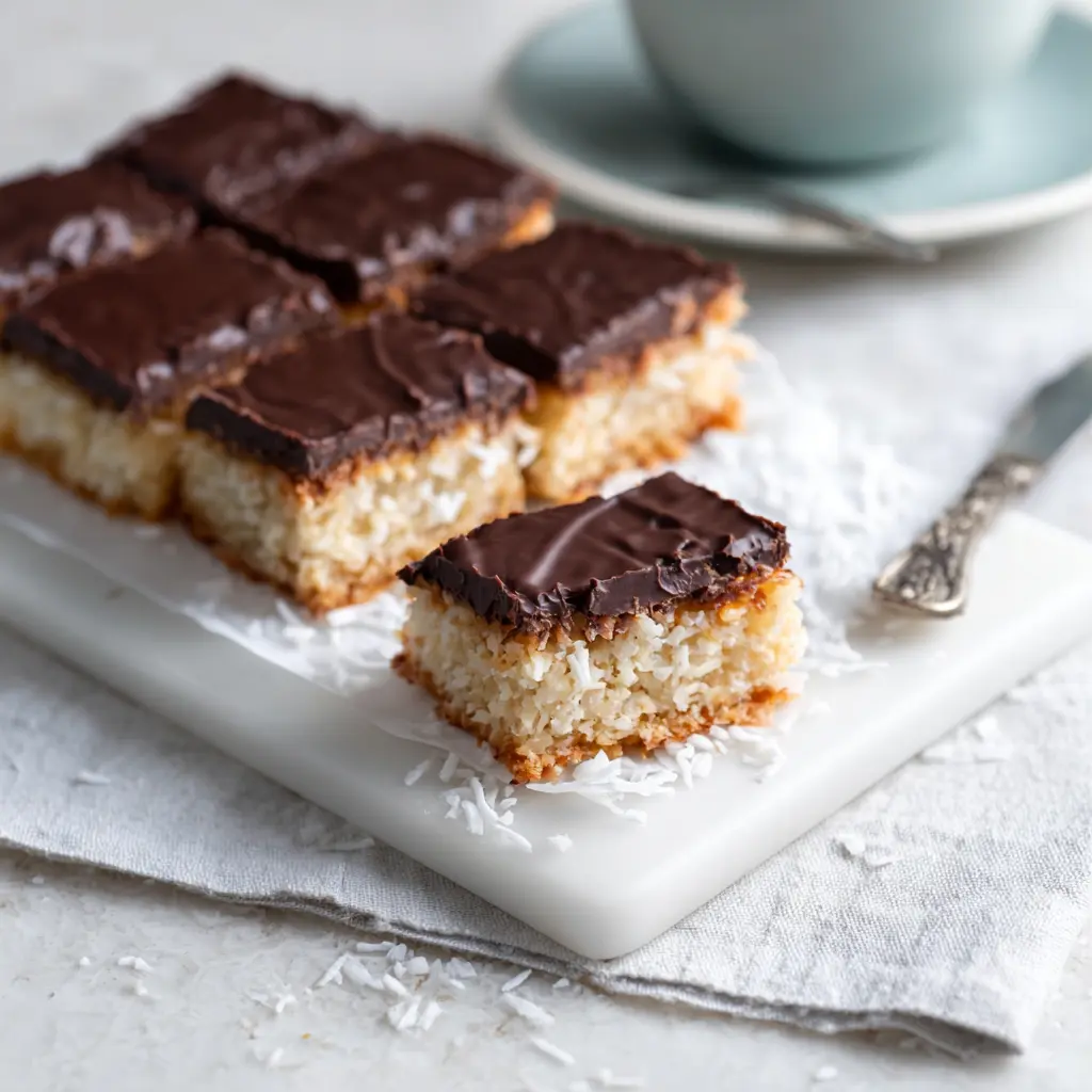Dark Chocolate Coconut Macaroon Bars