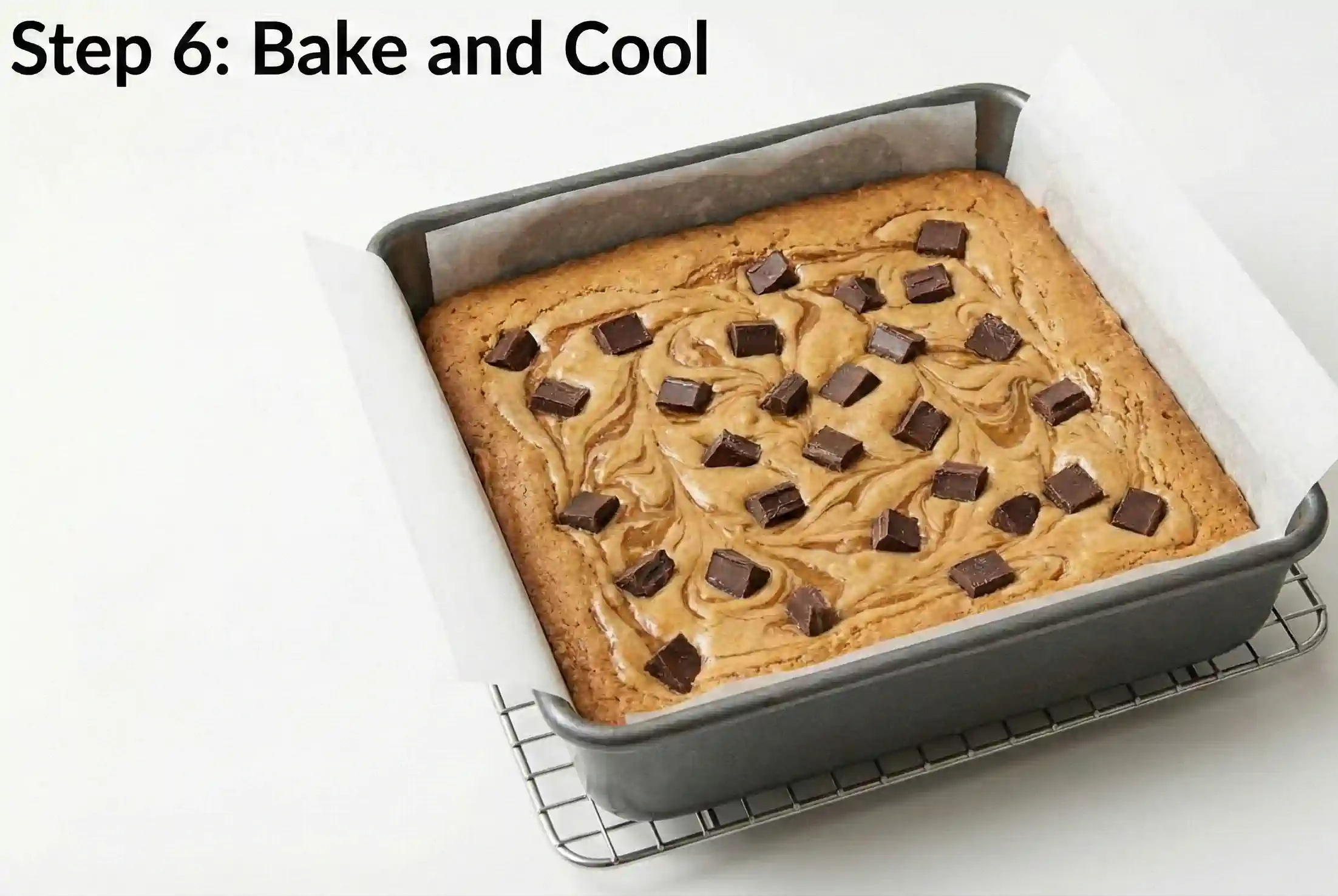 Dark Chocolate Peanut Butter Swirl Blondies