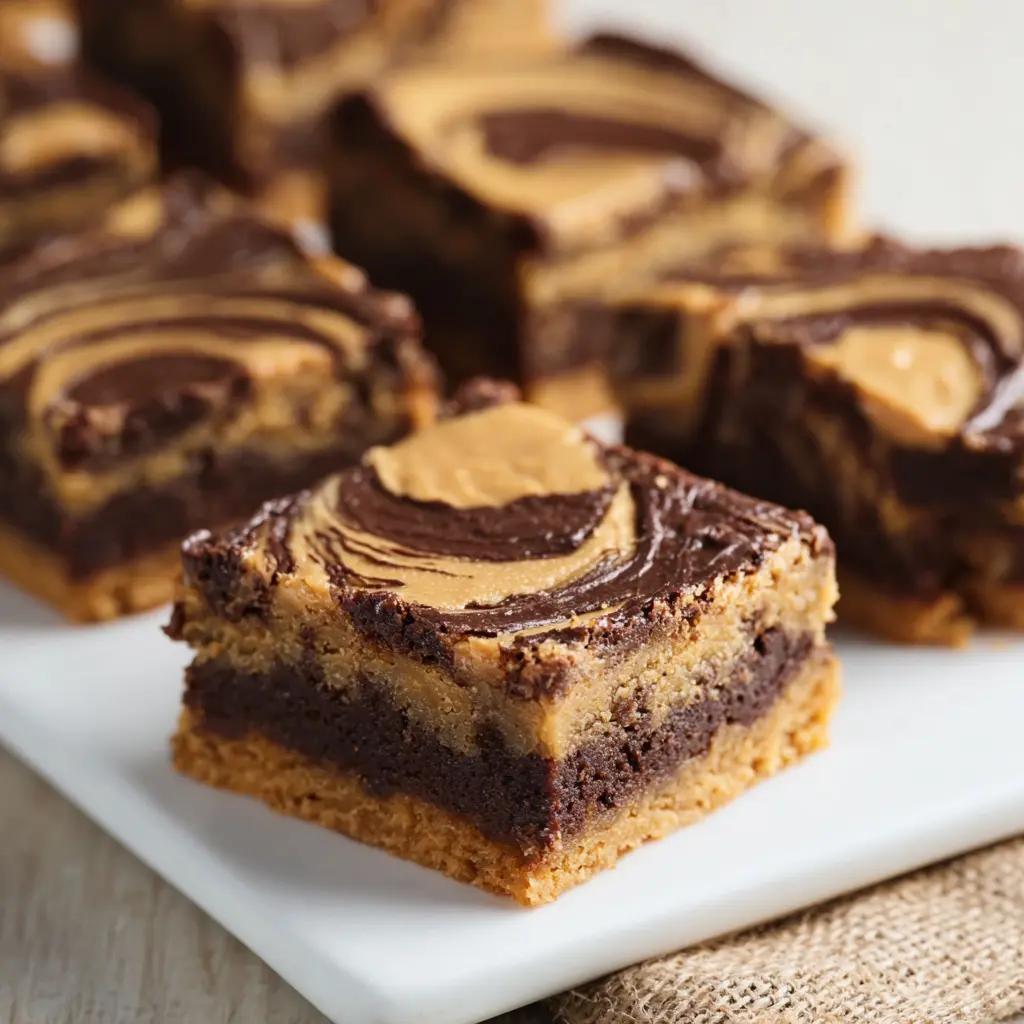 Dark Chocolate Peanut Butter Swirl Blondies