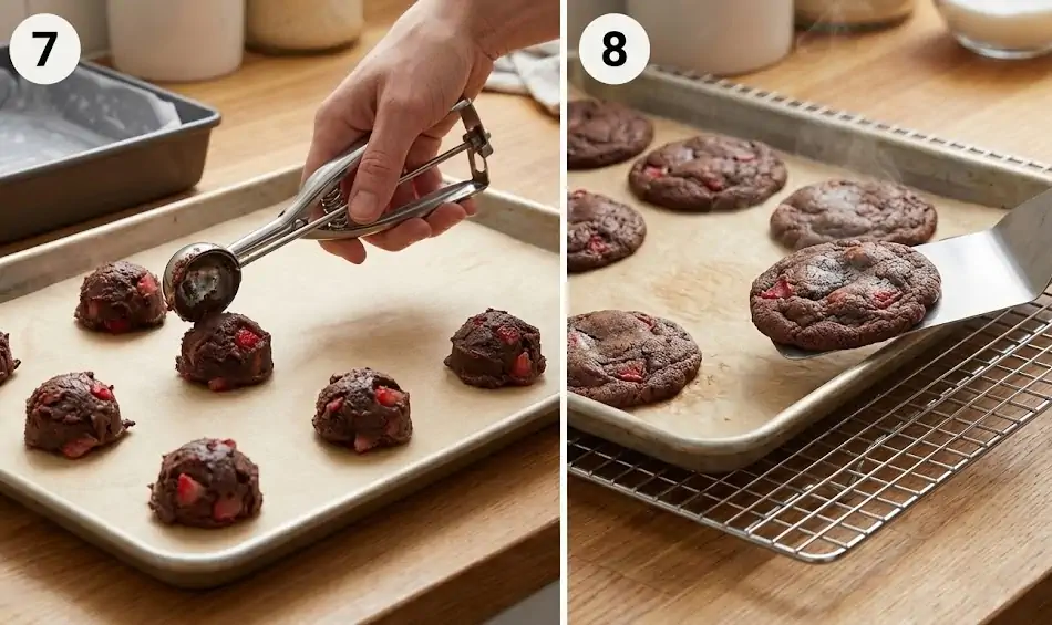 Chocolate Strawberry Chunk Cookies