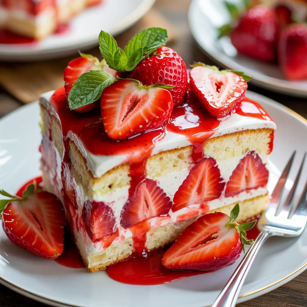 Strawberry Earthquake Cake
