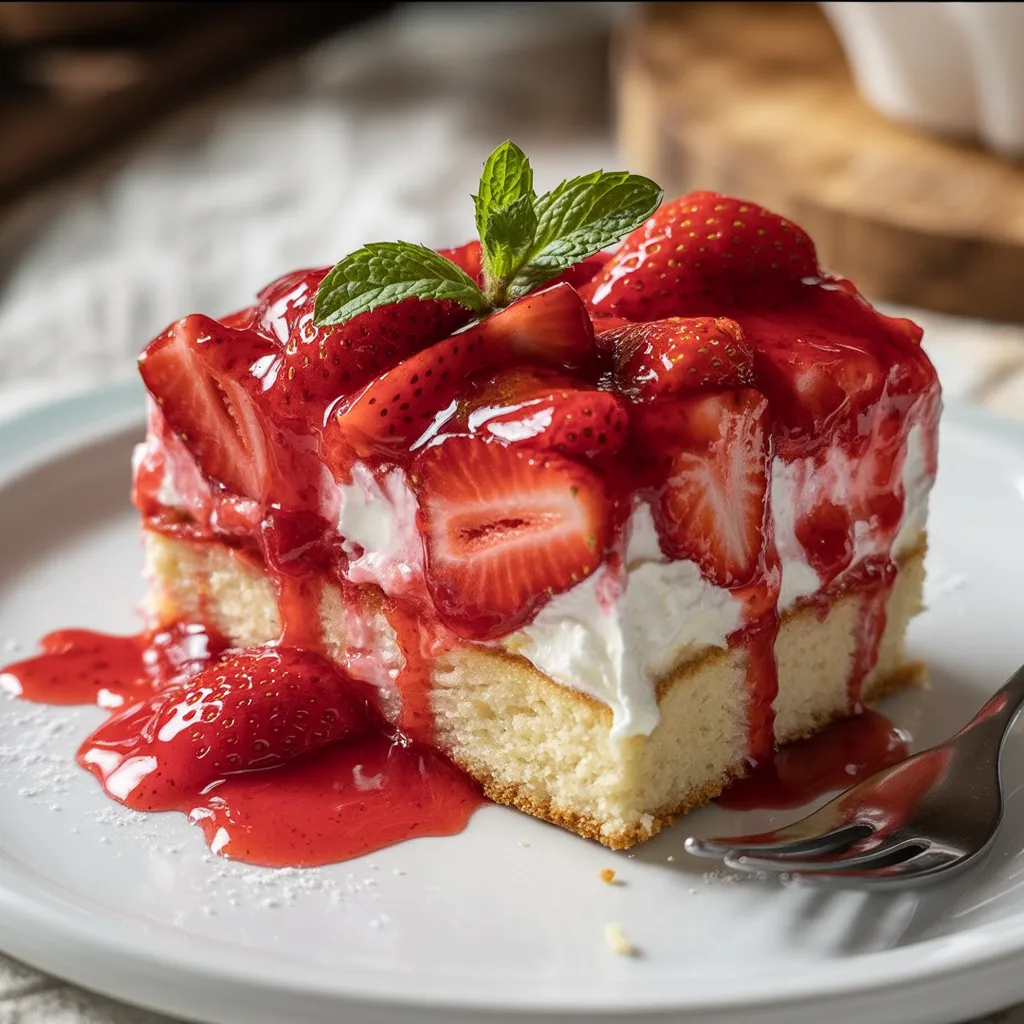 Strawberry Earthquake Cake