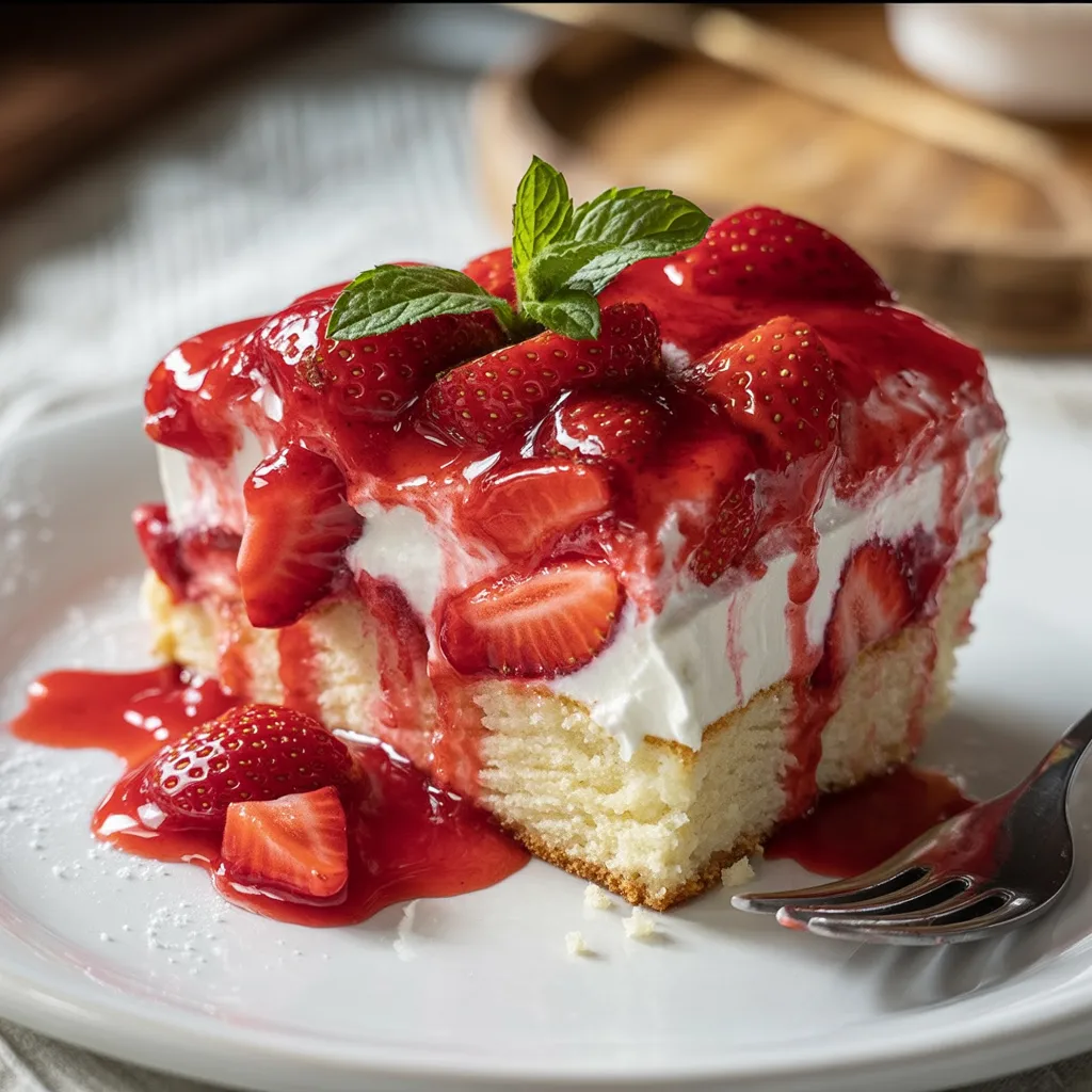 Strawberry Earthquake Cake